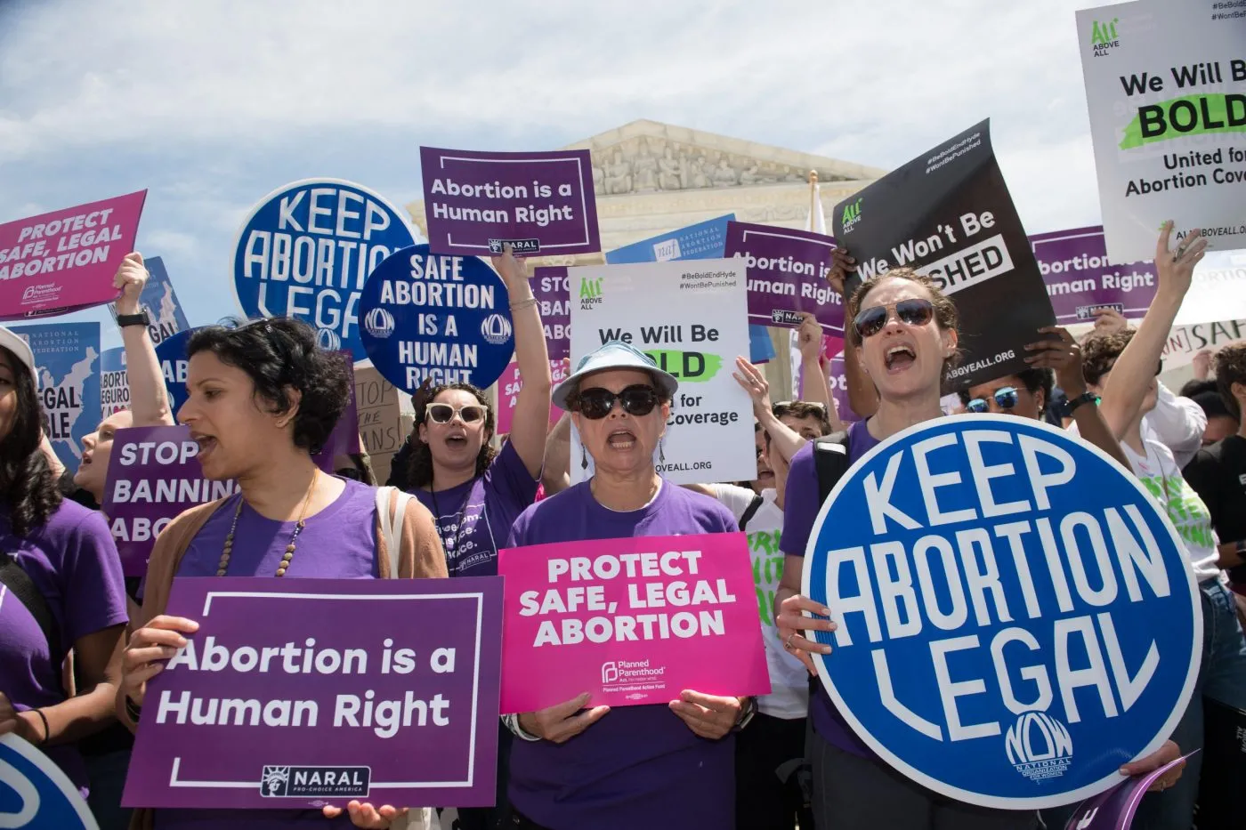Abortion rights supporters demonstrate during the 